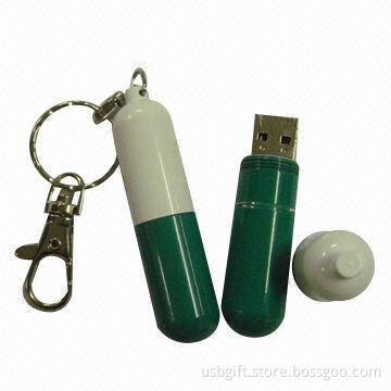 USB flash disk, 8GB capacity, pill shaped, for promotional gift